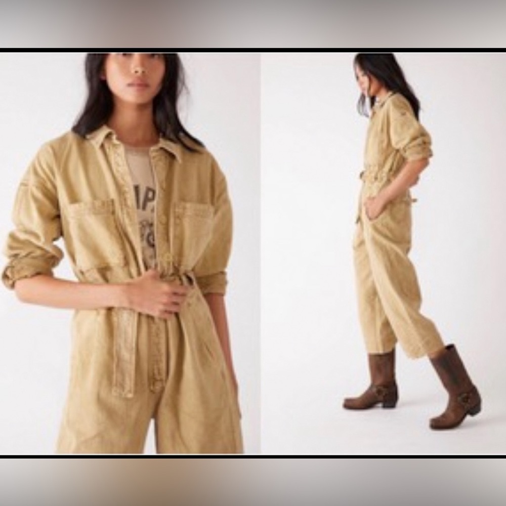 Free people size M jumpsuit Wayward Super Slouch Coveralls